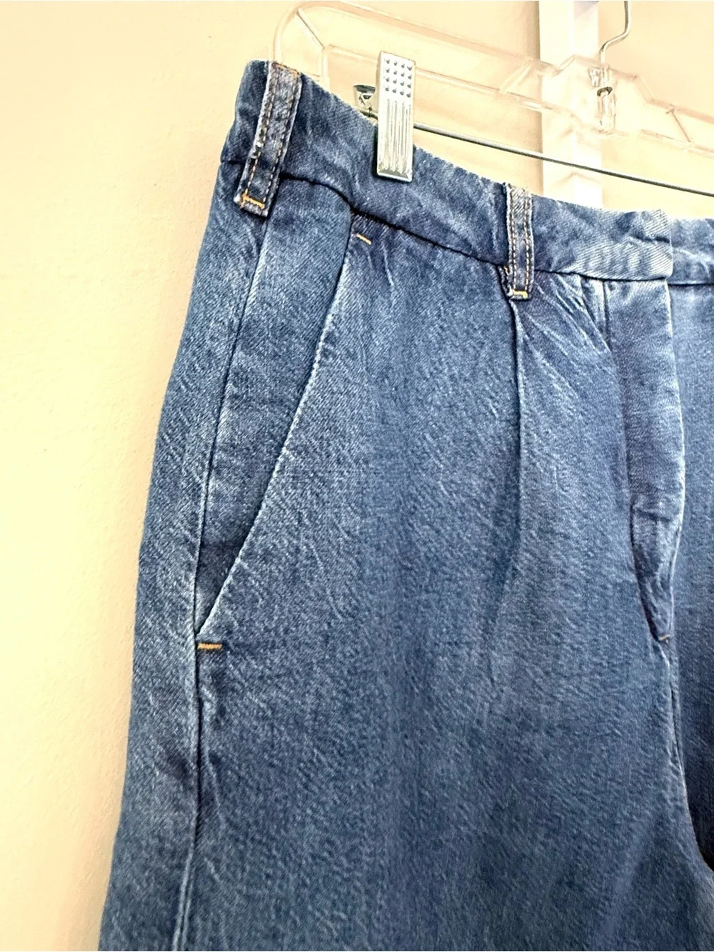 Pilcro Denim Bermuda Shorts Pleated High Rise Wide Leg NWT Size 30